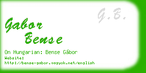 gabor bense business card
